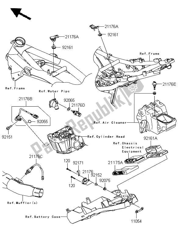 Alle onderdelen voor de Brandstof Injectie van de Kawasaki Z 750 ABS 2009