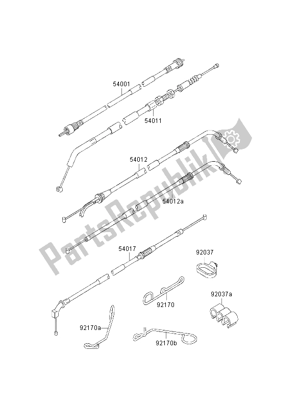 All parts for the Cables of the Kawasaki ZZR 600 2003