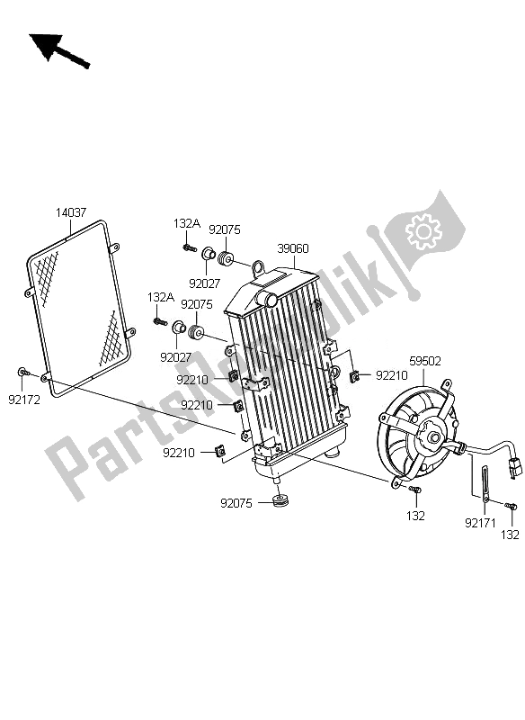 All parts for the Radiator of the Kawasaki VN 900 Custom 2010