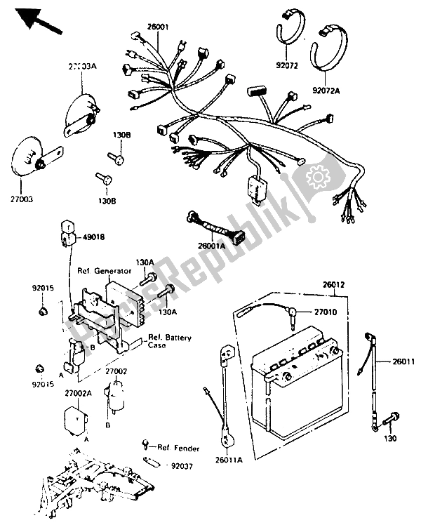 Todas las partes para Equipo Eléctrico de Kawasaki GPZ 400A 1985