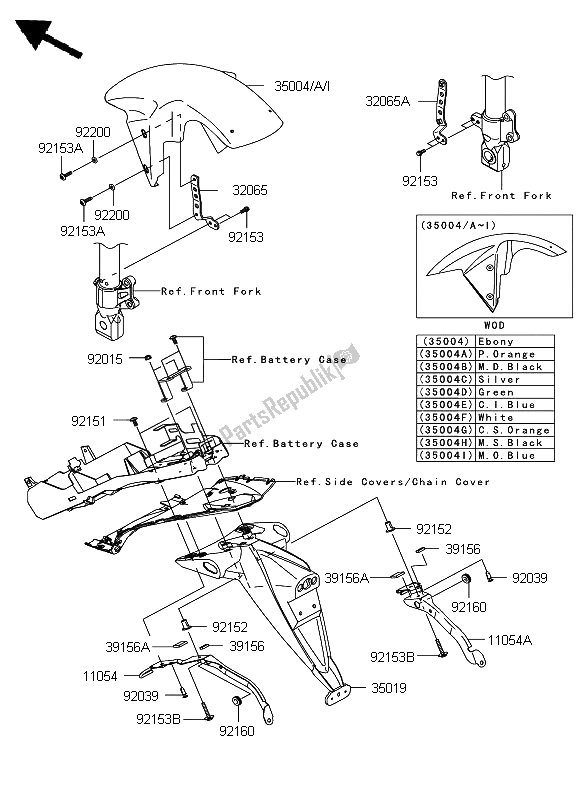 Toutes les pièces pour le Ailes du Kawasaki Z 750 ABS 2008