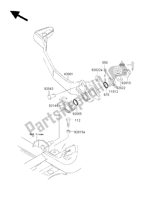 Todas as partes de Pedal De Freio do Kawasaki KVF 400 2000