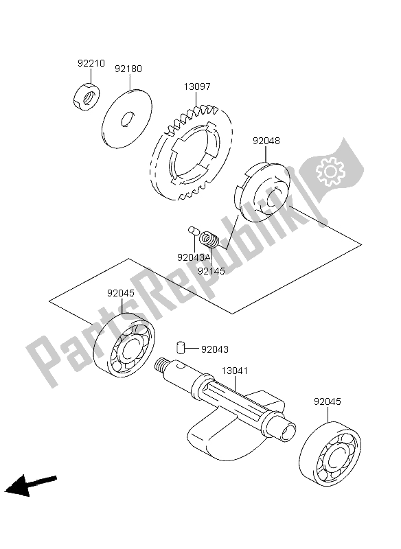 All parts for the Balancer of the Kawasaki KFX 400 2004