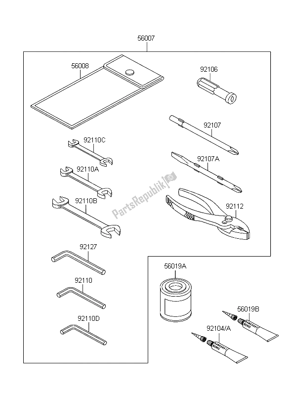 All parts for the Owners Tools of the Kawasaki VN 2000 2004