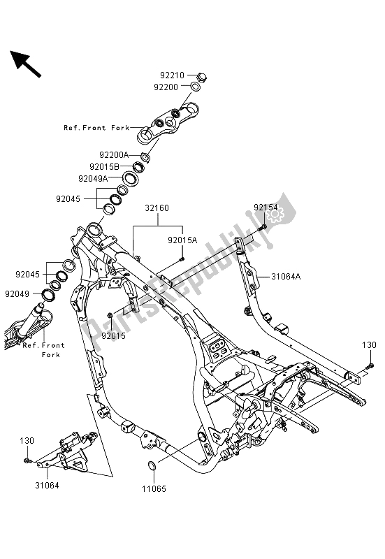 Toutes les pièces pour le Cadre du Kawasaki VN 1700 Voyager Custom ABS 2013