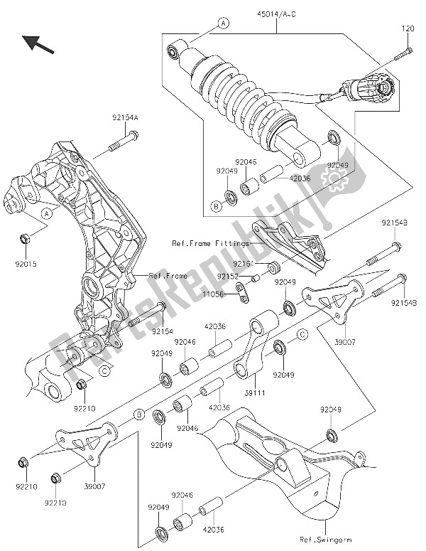 Todas las partes para Suspensión Y Amortiguador de Kawasaki Z 1000 SX ABS 2016