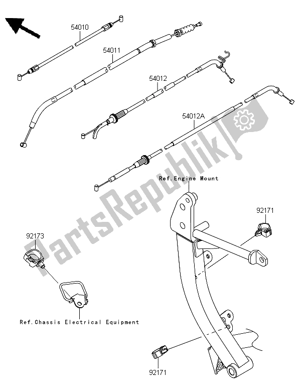 All parts for the Cables of the Kawasaki Versys 1000 2012