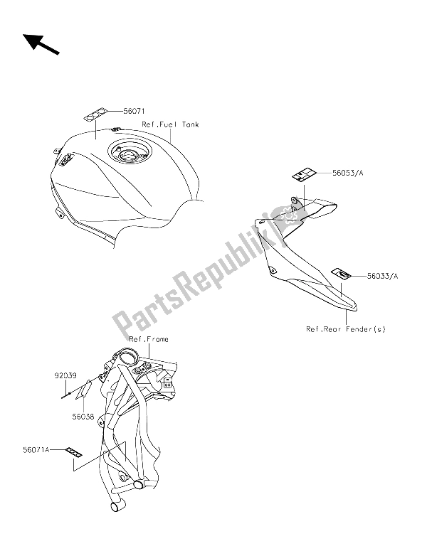 Todas las partes para Etiquetas de Kawasaki Ninja H2R 1000 2015