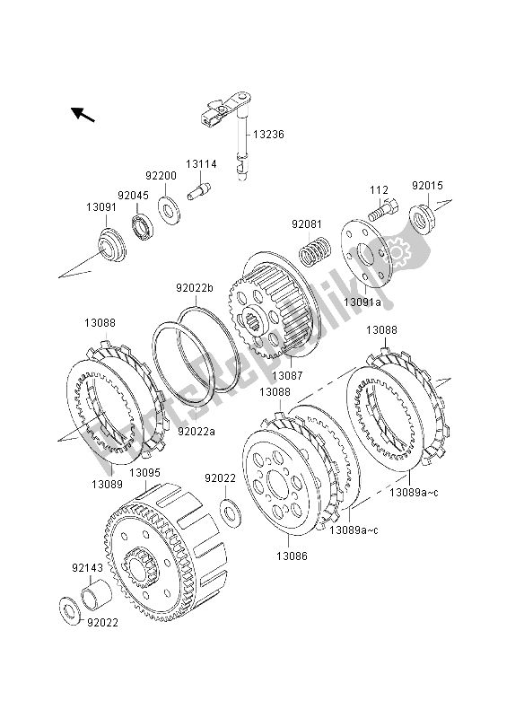 Todas as partes de Embreagem do Kawasaki KLX 300R 1997