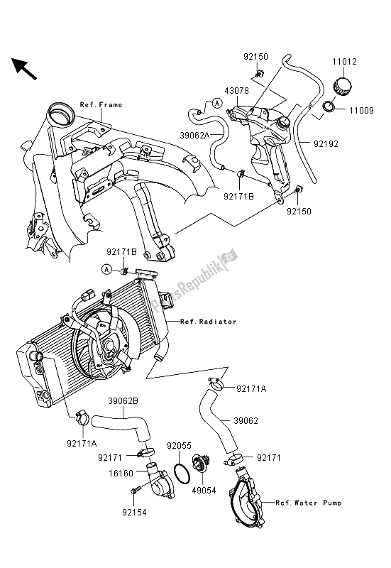 Toutes les pièces pour le Conduite D'eau du Kawasaki ER 6N ABS 650 2013