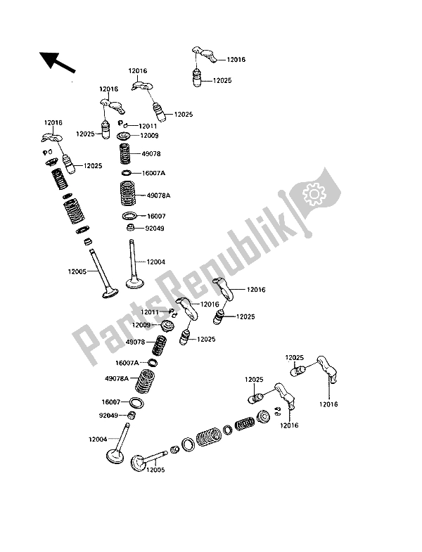 Toutes les pièces pour le Valve (s) du Kawasaki VN 750 Twin 1986