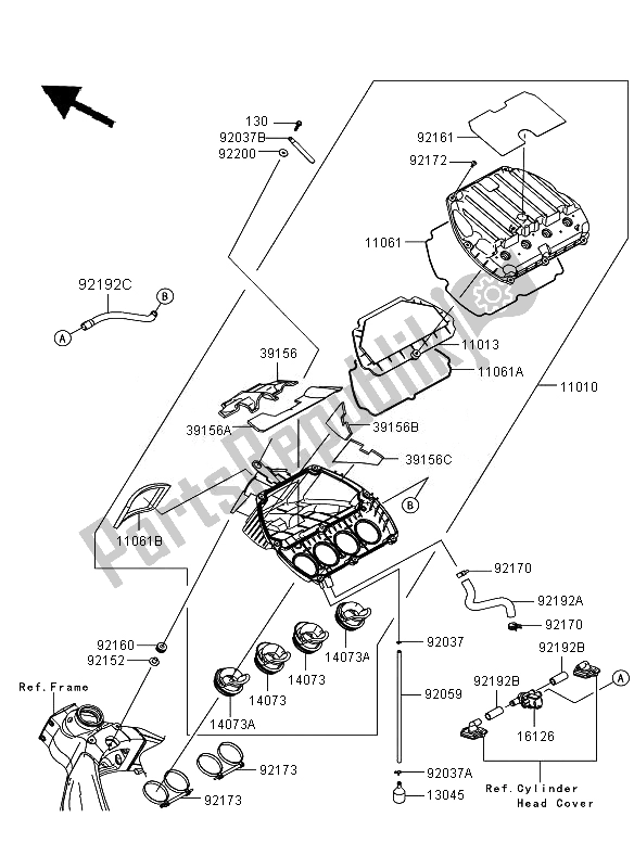 Toutes les pièces pour le Purificateur D'air du Kawasaki Ninja ZX 6R 600 2011