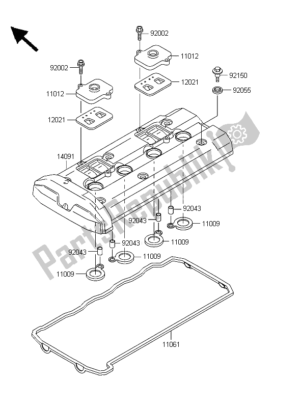 Tutte le parti per il Coperchio Della Testata del Kawasaki ZRX 1200R 2006