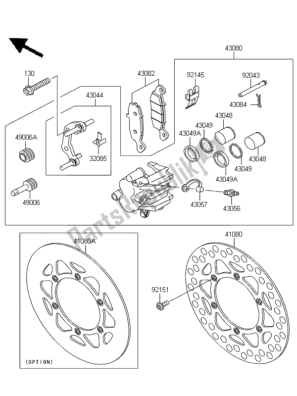 All parts for the Front Brake of the Kawasaki KX 85 SW LW 2013