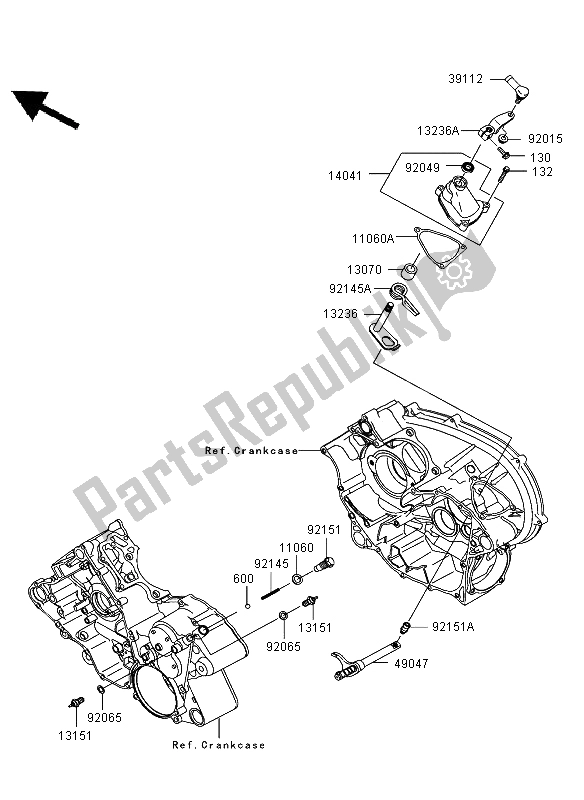 All parts for the Gear Change Mechanism of the Kawasaki KVF 750 4X4 2006