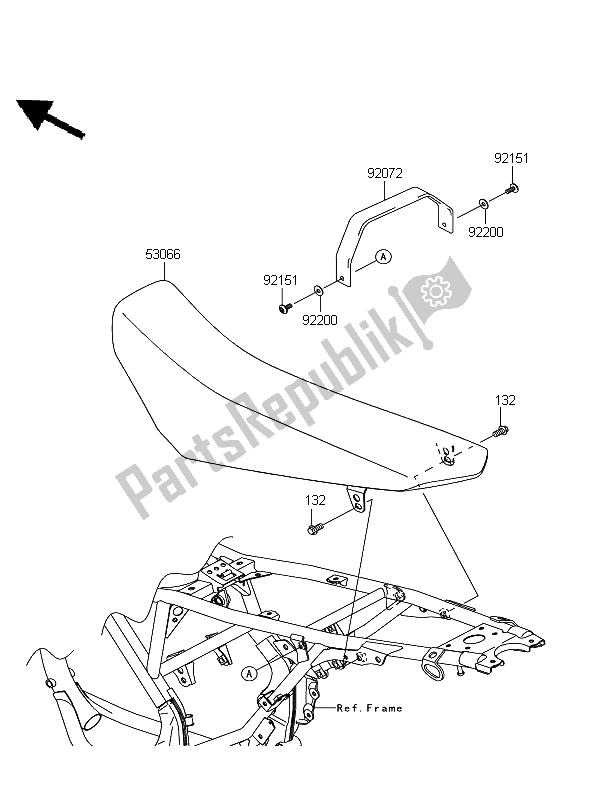 All parts for the Seat of the Kawasaki D Tracker 125 2011