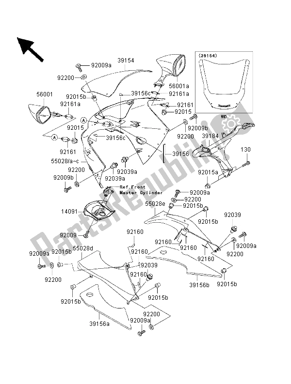 Todas las partes para Cubierta de Kawasaki Ninja ZX 12R 1200 2000