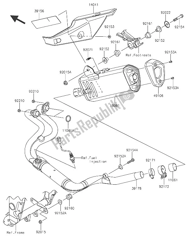 Todas las partes para Silenciador (s) de Kawasaki Z 300 ABS 2016