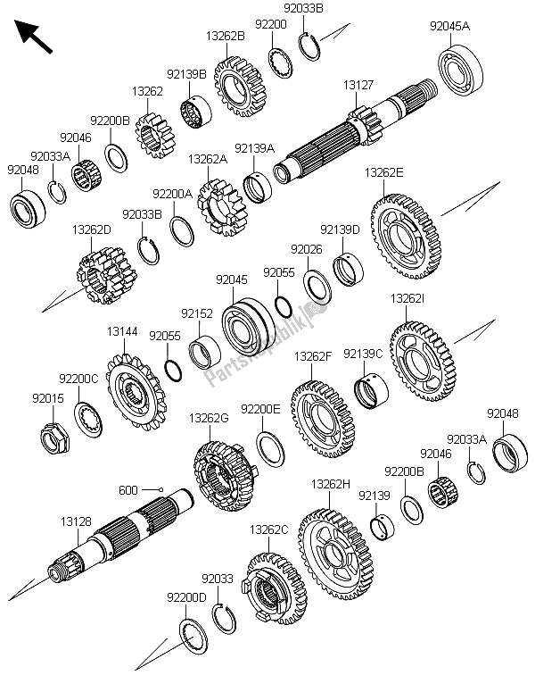 Todas as partes de Transmissão do Kawasaki Ninja ZX 6R 600 2013