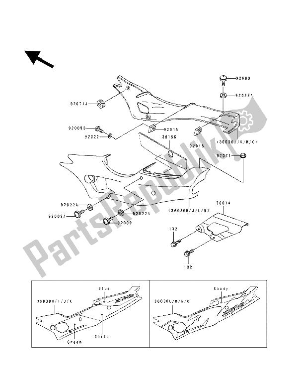 Tutte le parti per il Coperchio Laterale E Custodia A Catena del Kawasaki ZXR 400 1993