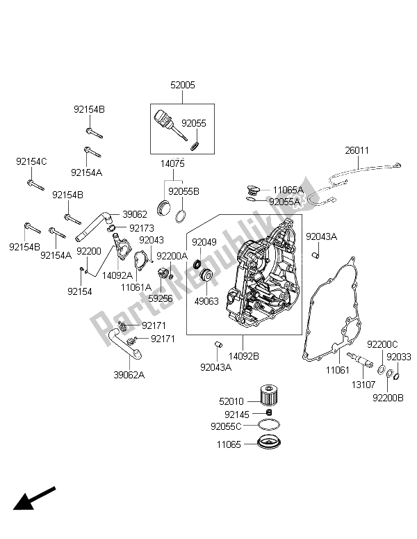 All parts for the Engine Cover(s) of the Kawasaki J 300 ABS 2015