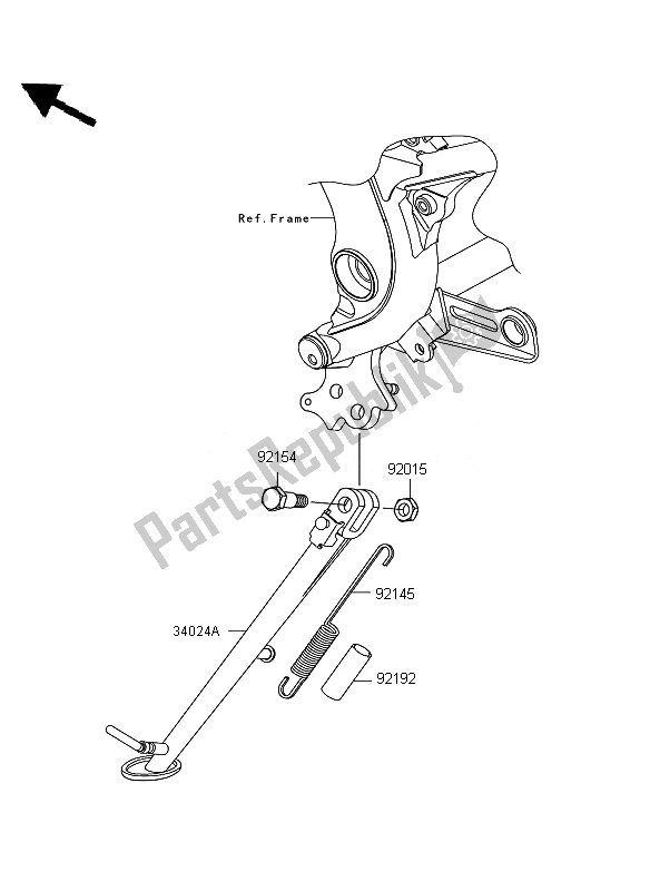 All parts for the Stand of the Kawasaki ER 6F 650 2011