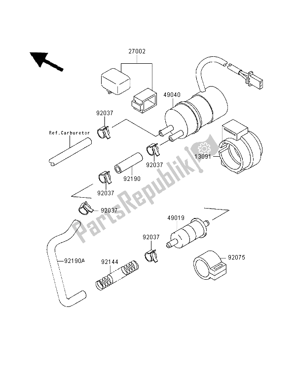 All parts for the Fuel Pump of the Kawasaki ZZR 600 1995