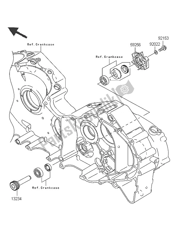 All parts for the Water Pump of the Kawasaki VN 2000 2005