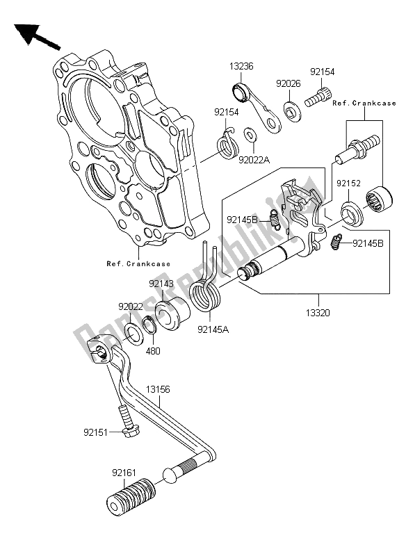 Toutes les pièces pour le Mécanisme De Changement De Vitesse du Kawasaki ER 6F ABS 650 2009