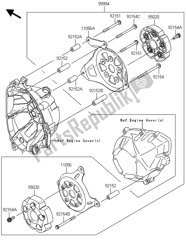 Alle onderdelen voor de Accessoire (motorbescherming) van de Kawasaki Z 800E Version 2014