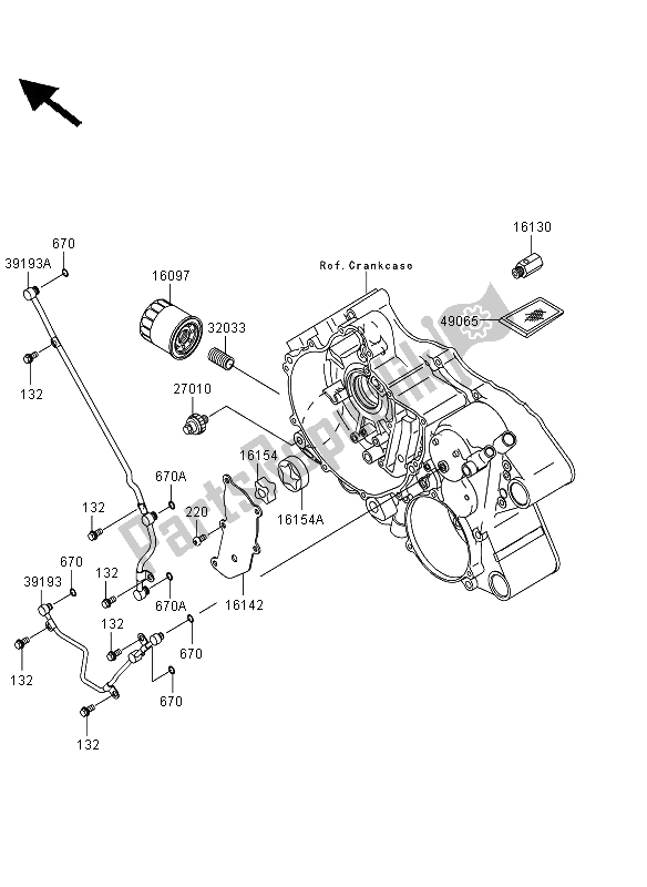 All parts for the Oil Pump of the Kawasaki KVF 360 4X4 2013