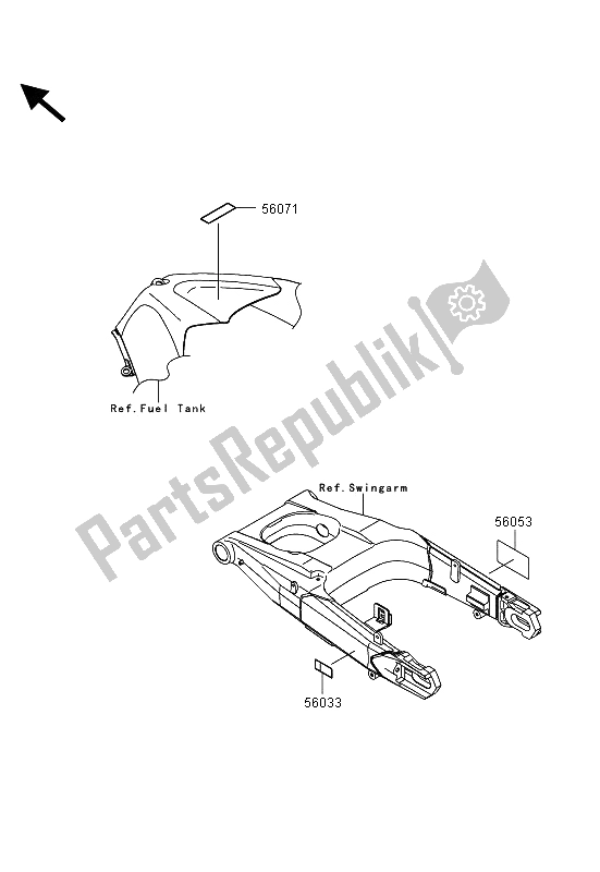 Tutte le parti per il Etichette del Kawasaki ZZR 1400 ABS 2013