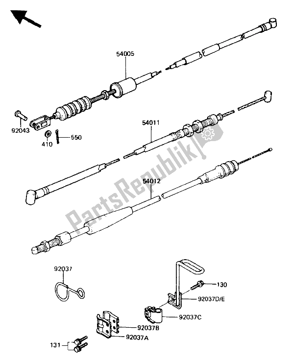 Alle onderdelen voor de Kabel van de Kawasaki KDX 200 1985