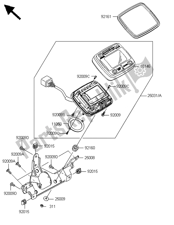 Tutte le parti per il Meter (s) del Kawasaki Brute Force 650 4X4I 2014