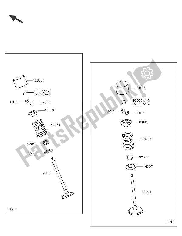 Toutes les pièces pour le Valve (s) du Kawasaki ZZR 1400 ABS 2016