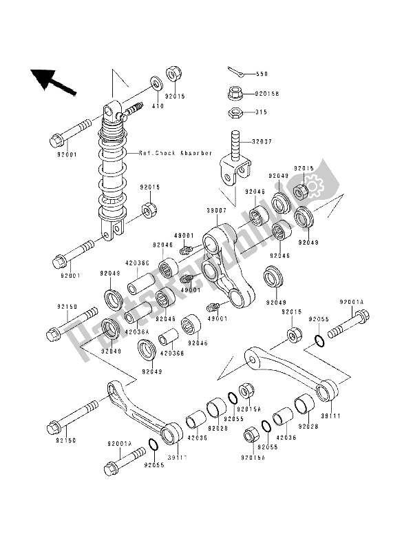 Tutte le parti per il Sospensione del Kawasaki ZXR 400 1994