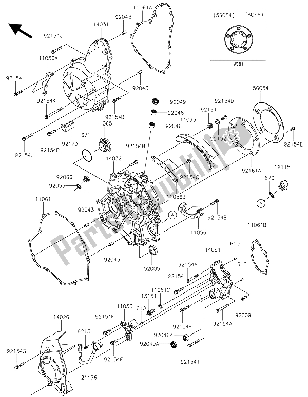 Toutes les pièces pour le Capot (s) Moteur du Kawasaki Vulcan S 650 2015