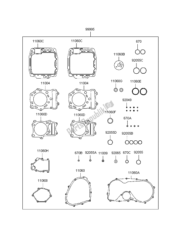 Toutes les pièces pour le Kit De Joint du Kawasaki VN 800 Classic 1997