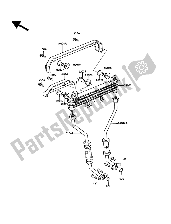 Tutte le parti per il Radiatore Dell'olio del Kawasaki GT 550 1989