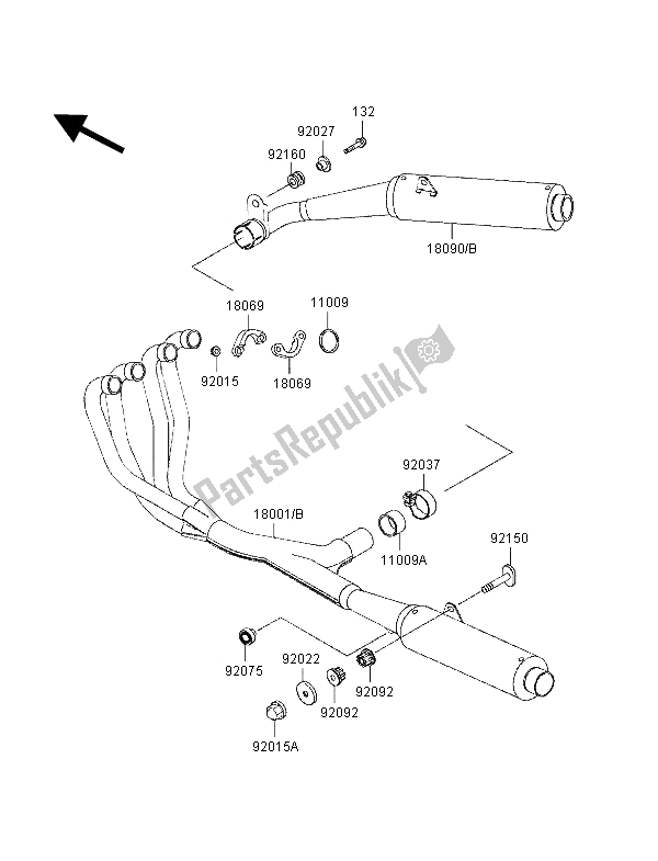 All parts for the Muffler of the Kawasaki ZZ R 1100 1998