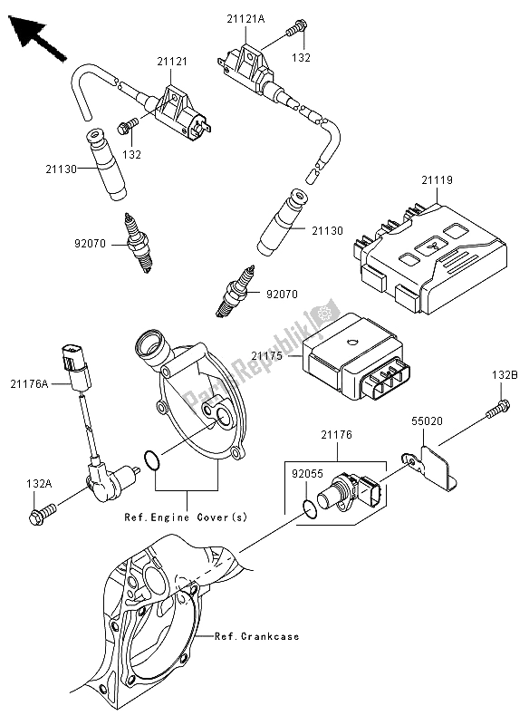 All parts for the Ignition System of the Kawasaki KVF 650 4X4 2011