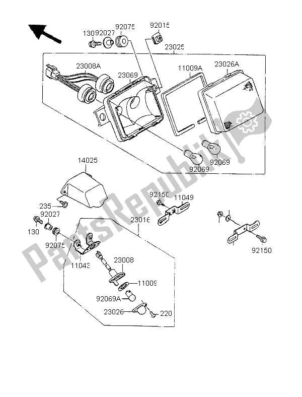 Todas las partes para Luz De La Cola de Kawasaki GPX 600R 1996