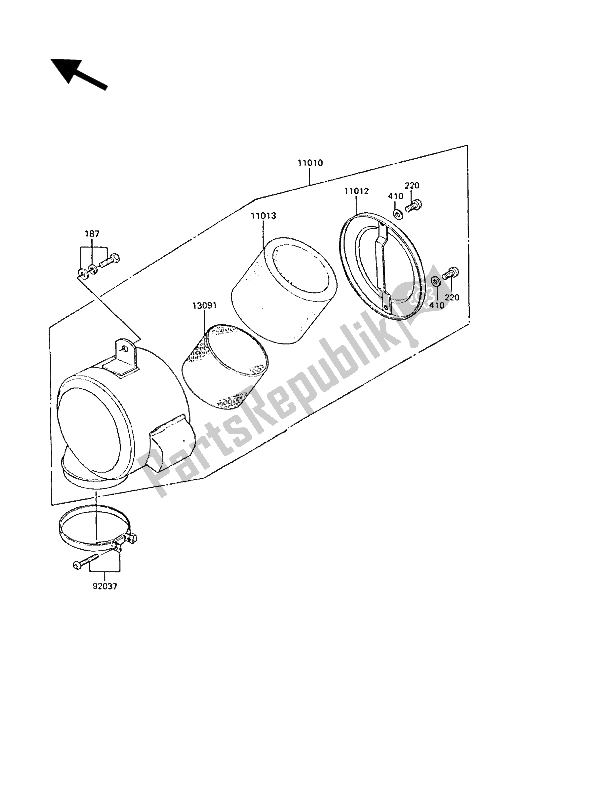 Tutte le parti per il Filtro Dell'aria del Kawasaki KE 100 1991
