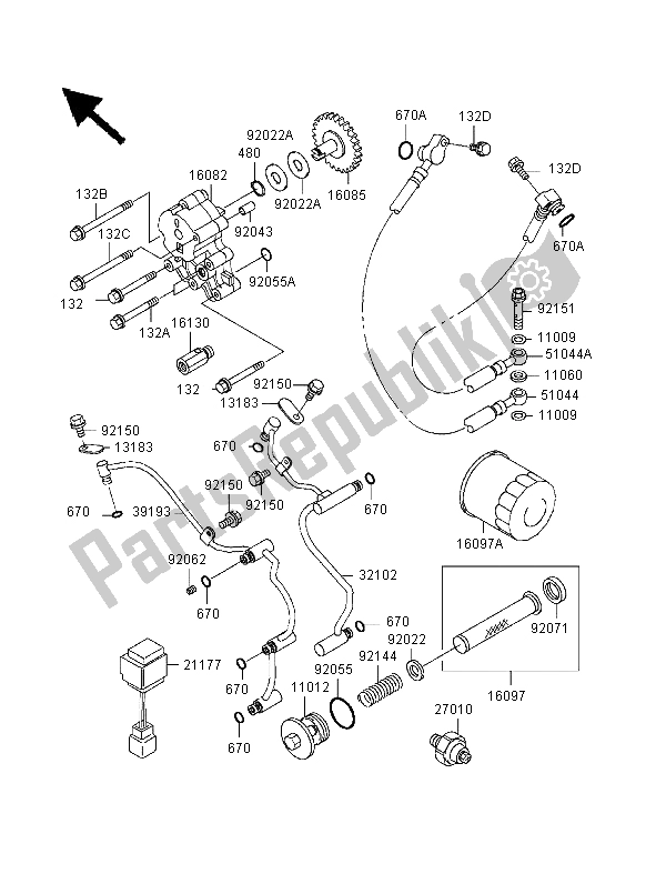 Toutes les pièces pour le La Pompe à Huile du Kawasaki VN 1500 Classic 1999