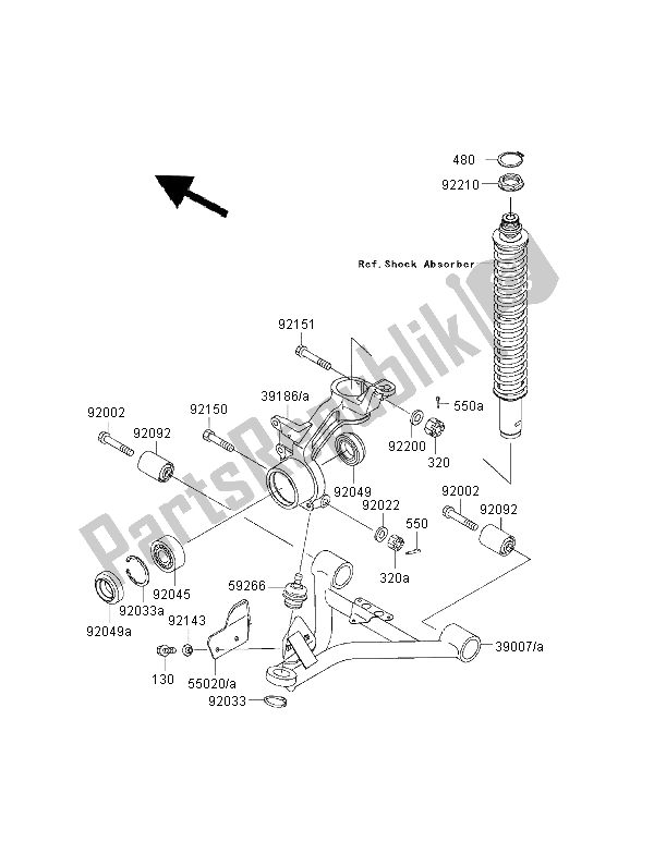 Tutte le parti per il Sospensione del Kawasaki KVF 400 4X4 2000