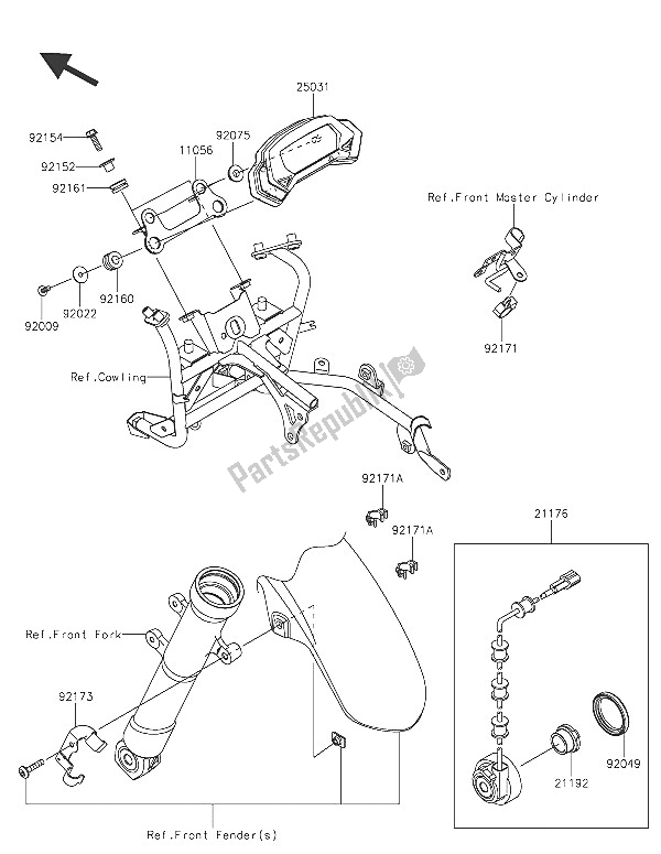 Tutte le parti per il Meter (s) del Kawasaki Ninja 250 SL 2016