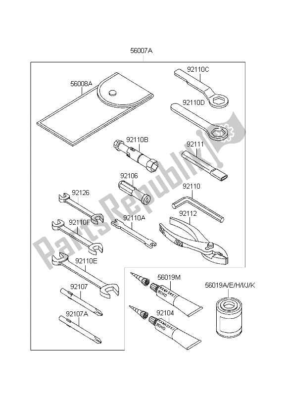 Toutes les pièces pour le Outils Propriétaires du Kawasaki VN 800 Classic 1999