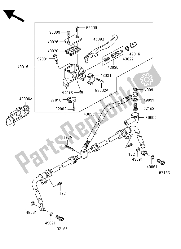 Tutte le parti per il Pompa Freno Anteriore del Kawasaki KVF 750 4X4 2008