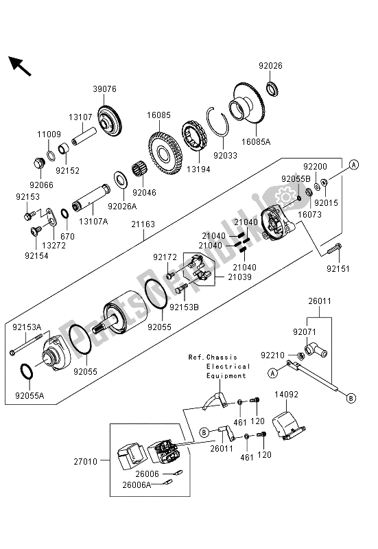 Todas las partes para Motor De Arranque de Kawasaki Ninja ZX 10R ABS 1000 2013