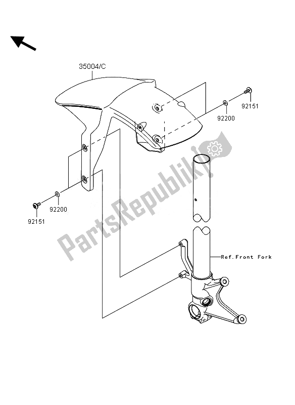 All parts for the Front Fender of the Kawasaki Ninja ZX 6R 600 2011